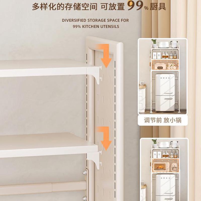 w~冰箱上方置物架厨房落地多层收纳架家用小型烤箱微波炉架