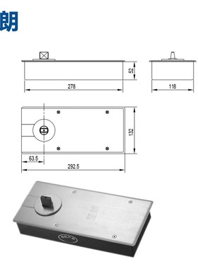 热销坚朗地弹簧hd205无框玻璃门木门带框门承重130公斤地弹簧90度