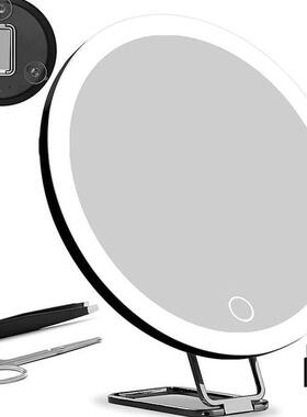 6英寸30倍化妆镜10x20x放大充电led补光带灯放大镜360度旋转支架