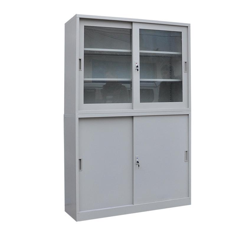 加工定制钢制带锁文件柜铁皮资料多格储物玻璃抽屉组合柜宽体