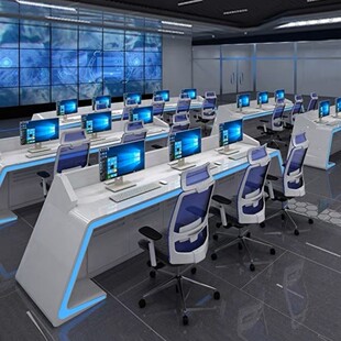 热销烤漆弧形指挥中心控制台操作台调度台指挥感科技监控台会议桌