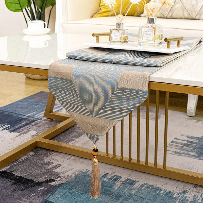 现代轻奢桌旗奢华简约客厅茶几桌布酒店样板房床旗餐桌布艺