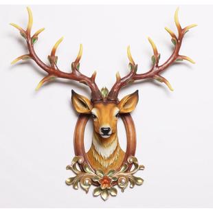 美式欧式鹿头装饰壁挂招财仿真复古墙上装饰品创意背景墙酒吧挂件