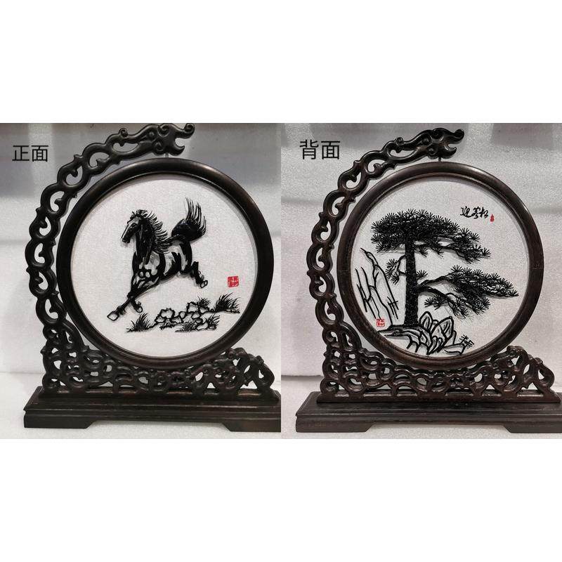 纪念品铁画迎客松双面龙头架摆件手工艺安徽非遗会议商务礼品芜湖