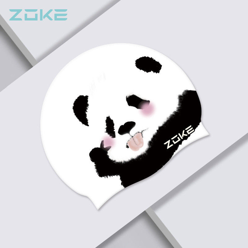 zoke洲克专业高批发防水硅胶泳帽男女成人培训比赛卡通游泳帽弹
