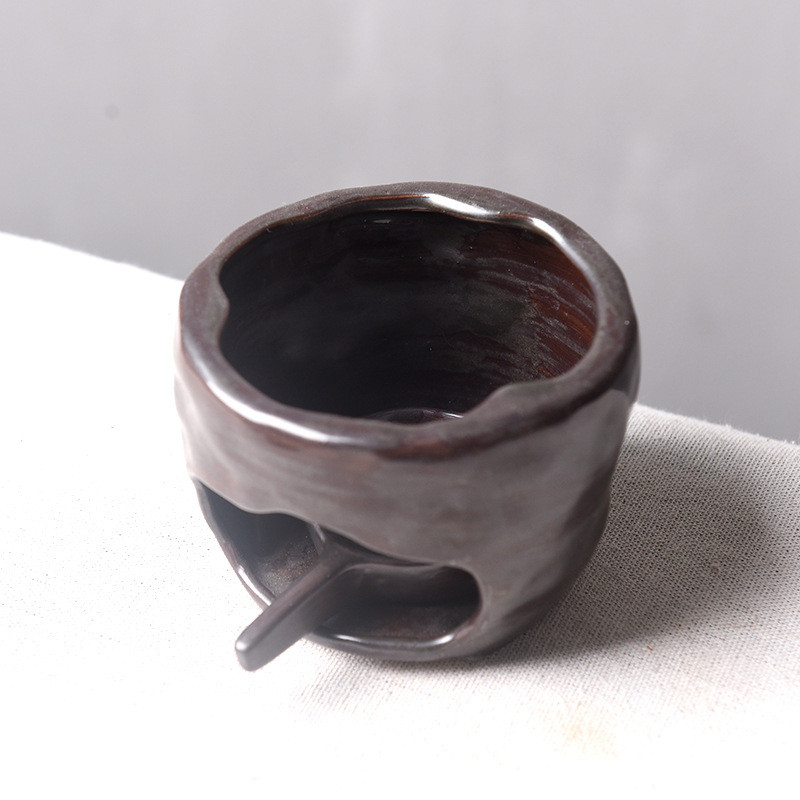 日式复古双耳汤碗家用陶瓷碗粗陶电陶炉明火粥碗泡面碗焗饭碗餐具