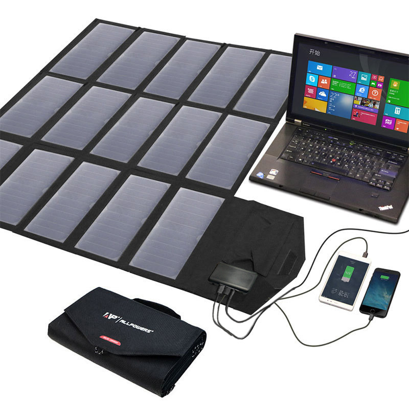 ALLPOWERS大功率100W笔记本太阳能折叠包 12V5V手机太阳能充电器