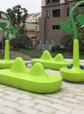 热销广场抽象向日葵仿真花朵植物商场公园玻璃钢雕塑花园装饰摆件