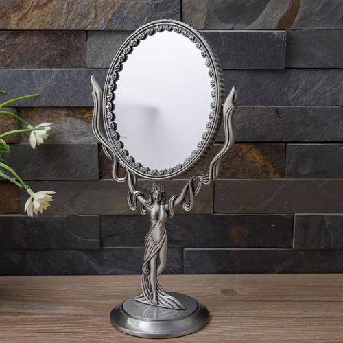 金属卧室梳妆镜创意复古可放大欧式卫生间化妆镜台式双面镜子