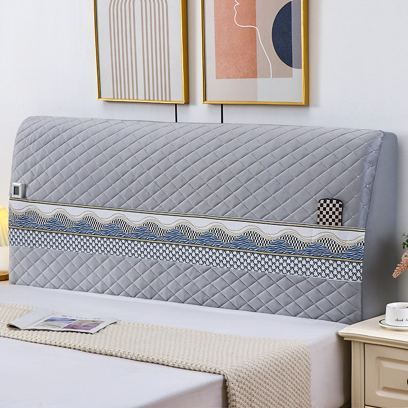 kbq1加厚全包床头套罩2023新款简约加厚软包木床头通用盖布保护套