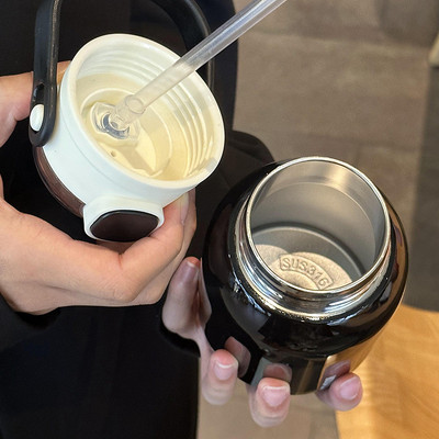 新款316不锈钢保温杯儿童大容量茶水杯高颜值杯女生吸管大肚杯