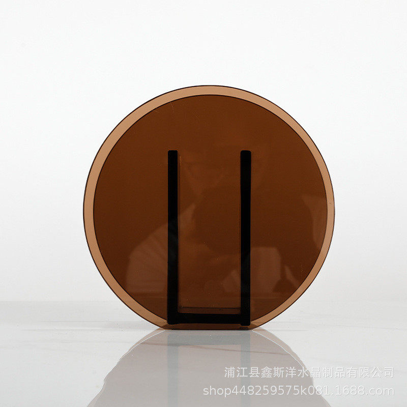 轻奢创意圆形对称水晶花器工艺品民宿书房客厅样板房软装直播间