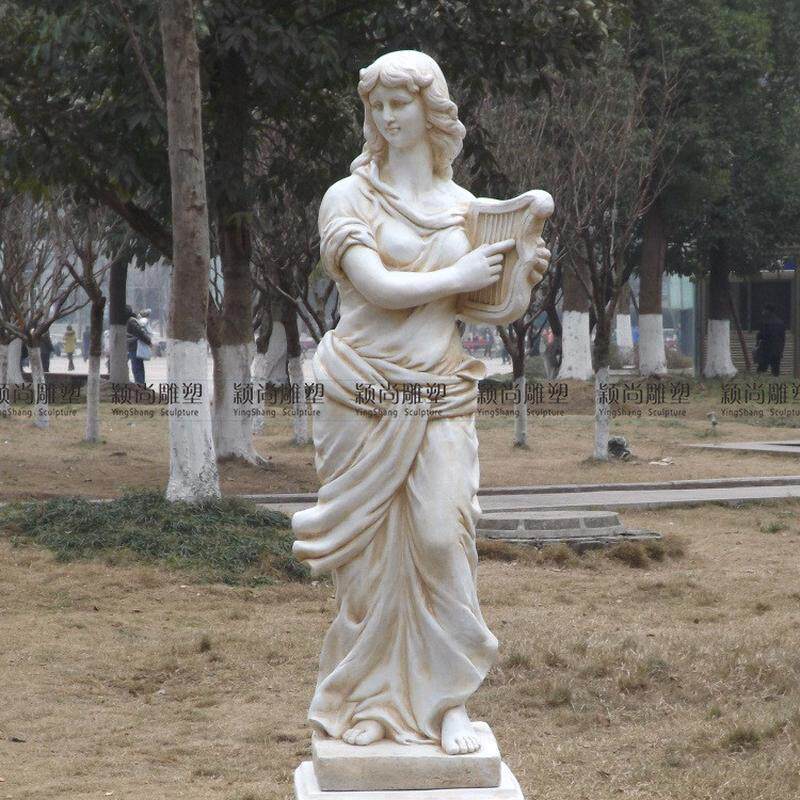 欧式落地人物雕塑像家居咖啡厅酒店摆设工艺品玻璃钢乐器少女摆件