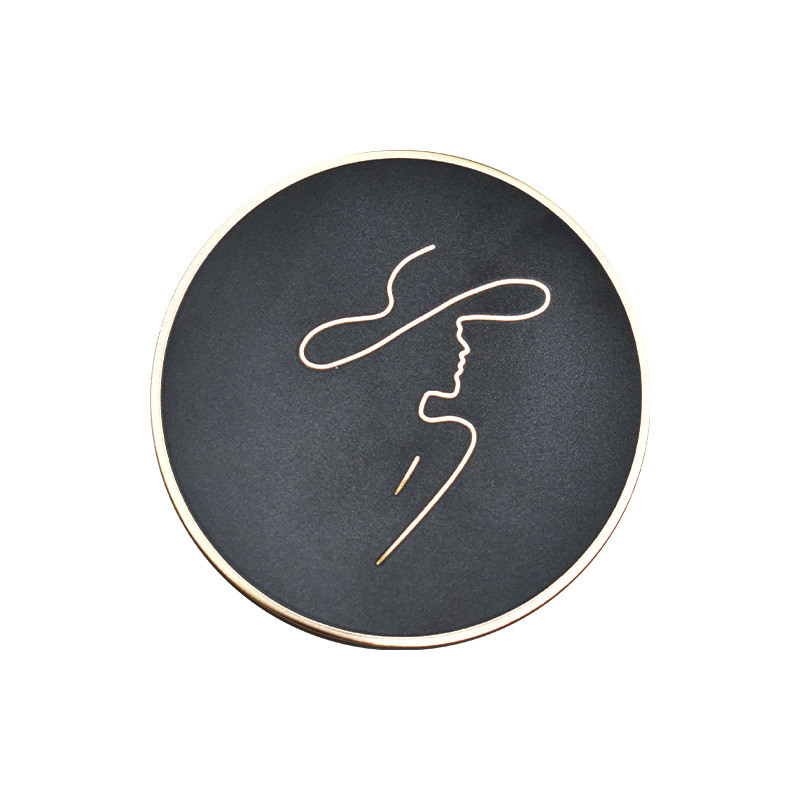 手持批发抽象画人脸圆形折叠镜锌合金仿珐琅折叠镜现货便携化妆镜