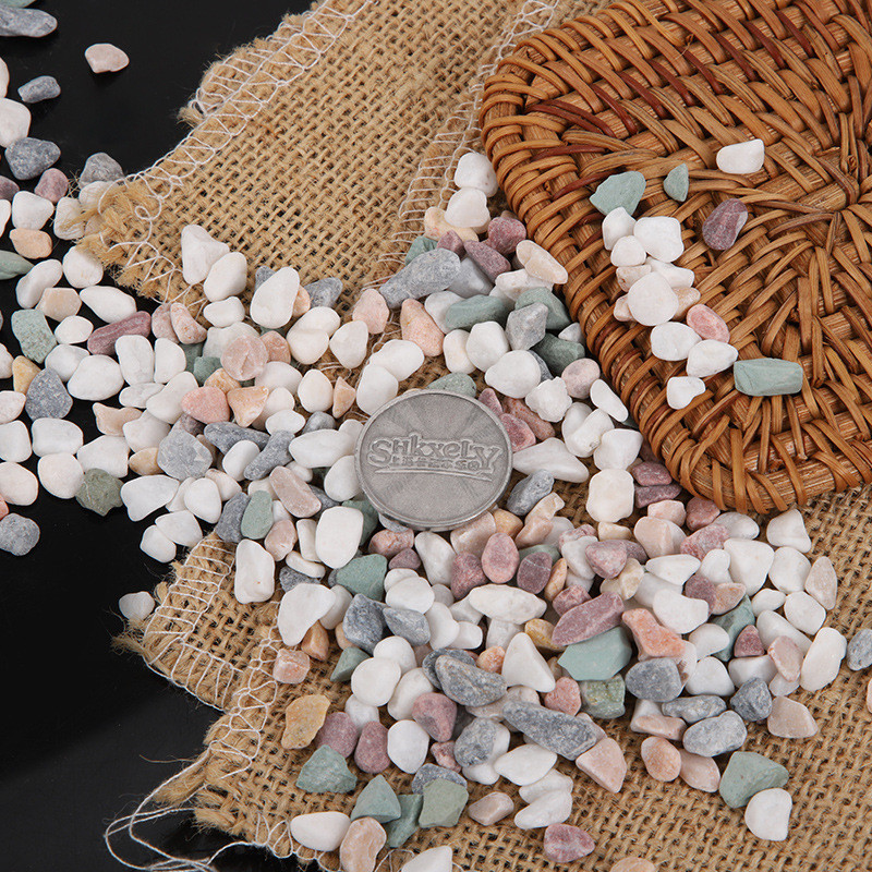 五彩石彩色水洗石园艺铺面盆景铺路彩色石头颜色多样现货批发