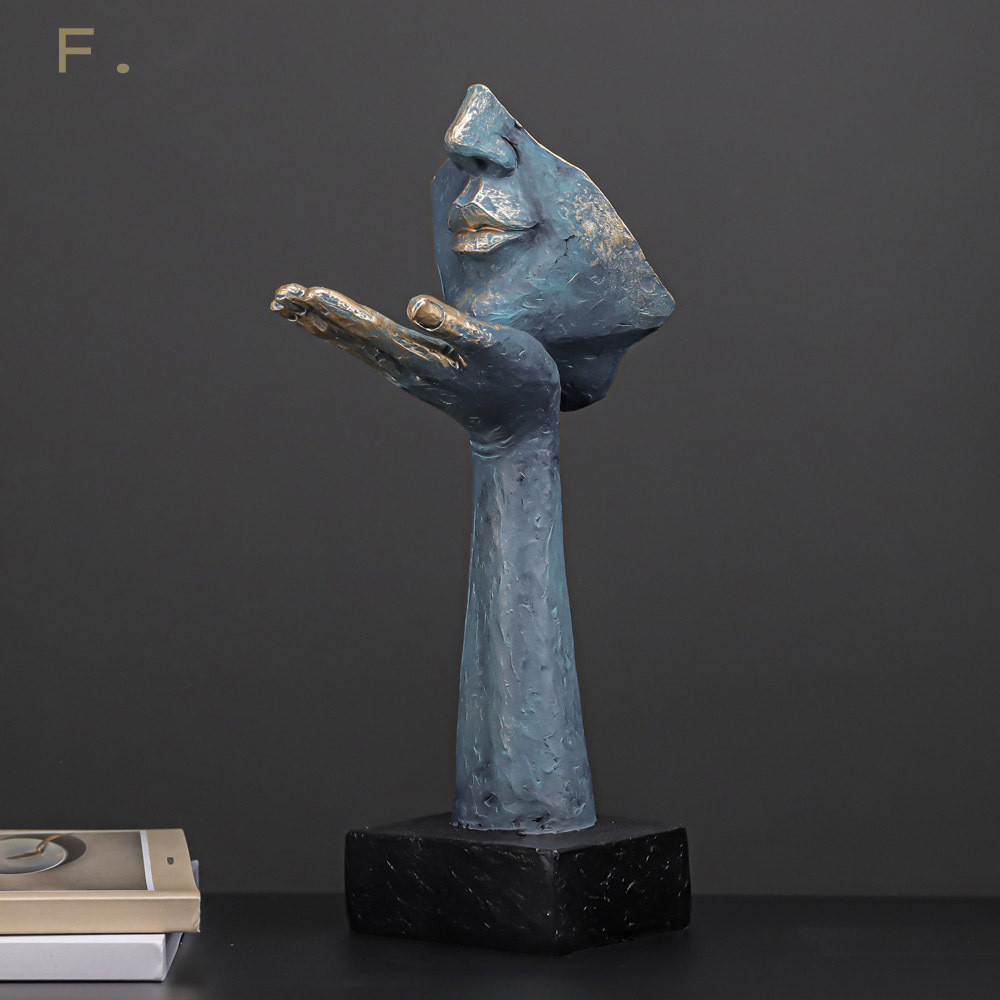 抽创意脸谱面具艺术摆件美式复古轻奢象人客厅玄关边柜装饰品摆设