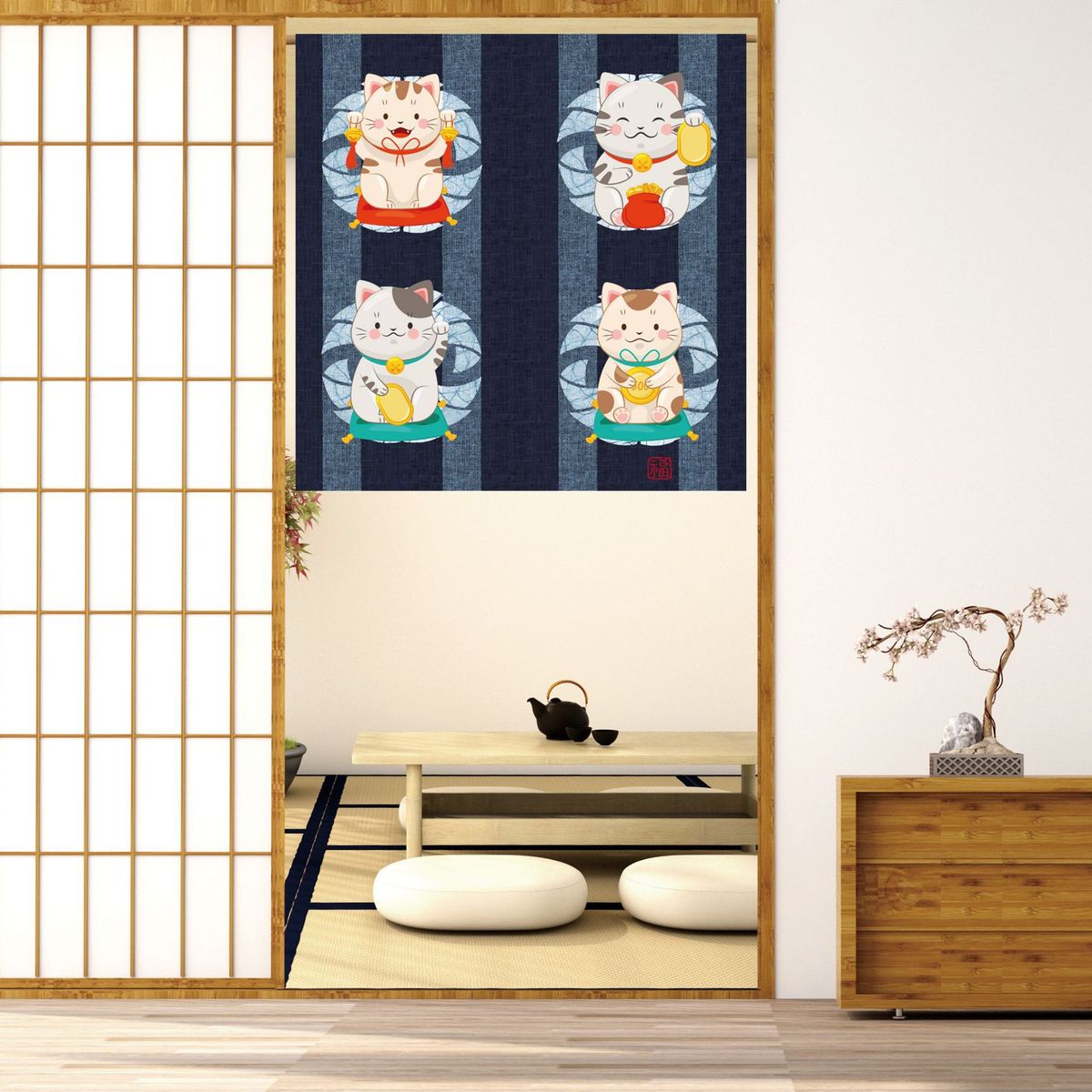 运批发金门帘布艺福助隔断卧室均可使用伸缩杆简单操作