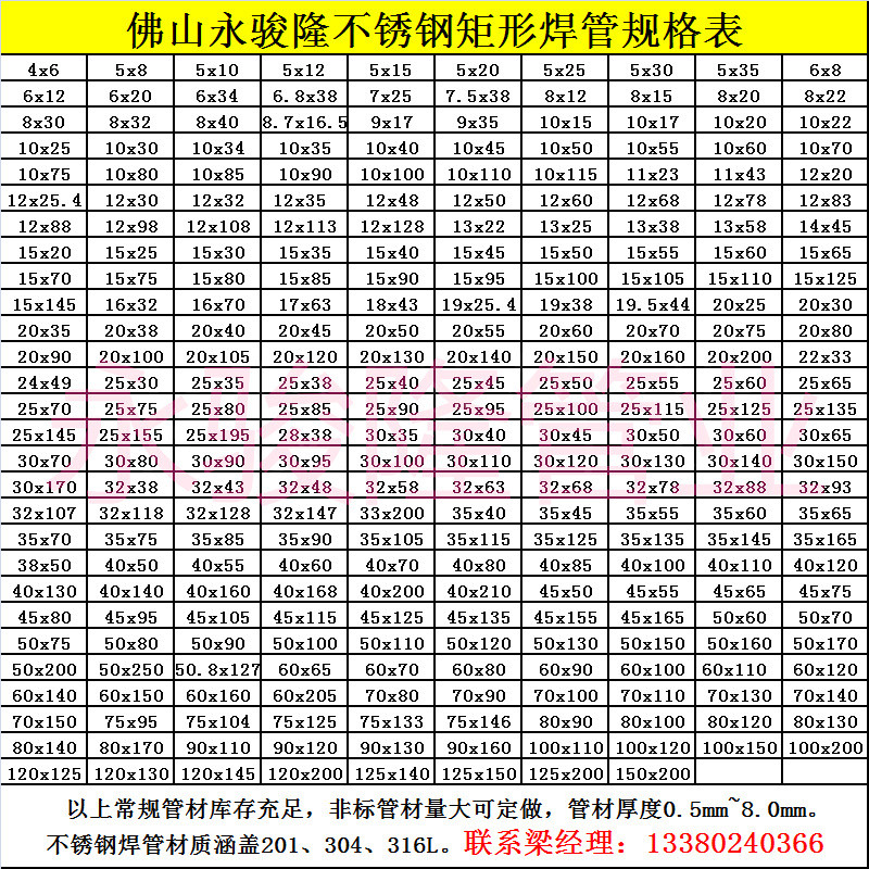 不锈钢不锈钢焊管201矩形扁通15*40*1.0mm卫生洁具不锈钢管
