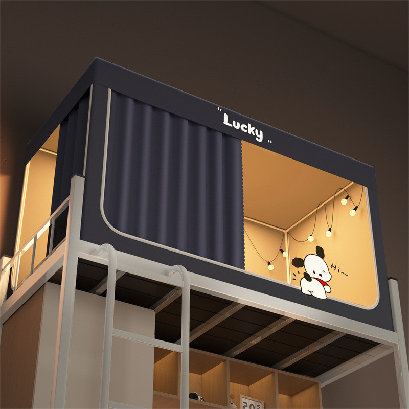 学生宿舍遮光帘上下铺通用五层强床帘蚊帐一体式加厚支架床幔批发