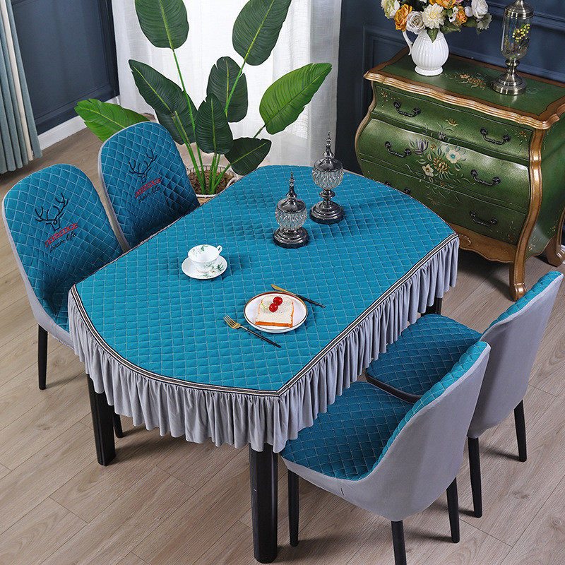 oj8f椅套弧形椅子套罩家用凳子套餐加厚椭圆形餐桌布通用弹力椅套