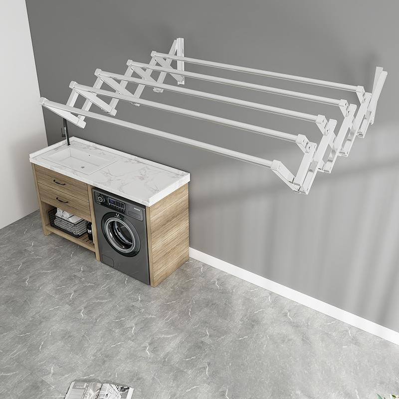 阳台外壁挂伸缩晾衣架室外户外推拉折叠晒衣架晾衣杆凉衣架不锈钢