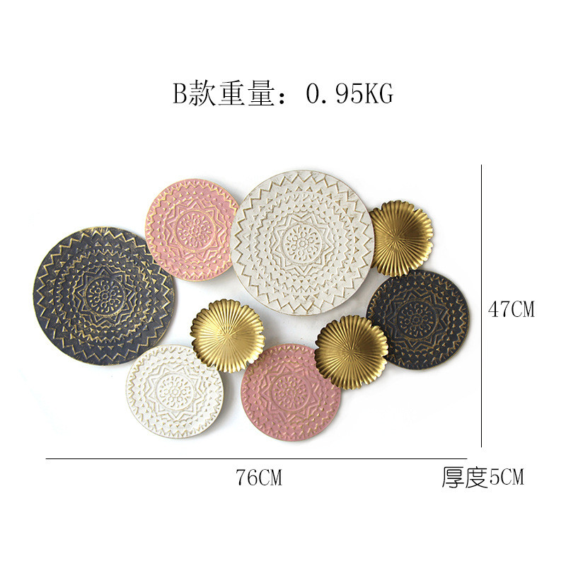 背景墙装饰立体手绘圆盘壁挂现代简约客厅沙发样板间墙壁挂饰创意