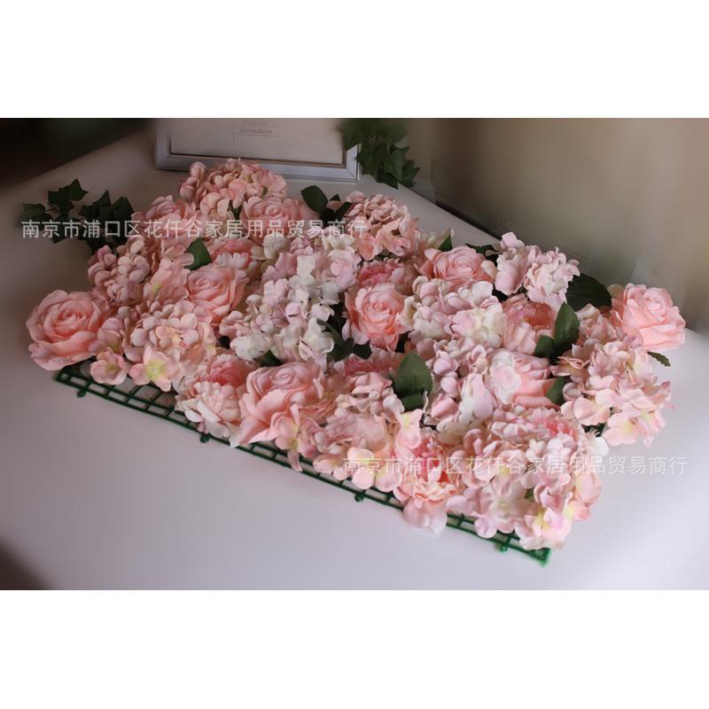 婚庆排仿真绣球花排玫瑰绣球花花墙花粉色白色背景装饰墙拍摄