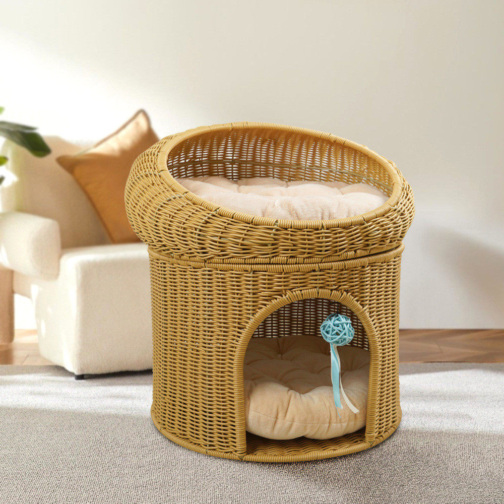 手工编织宠物窝上下双层猫窝空间猫窝半封闭式藤编大猫笼通用,宠物/宠物食品及用品,猫笼子/猫别墅,淘宝优惠券,粉丝福利购,淘宝优惠卷