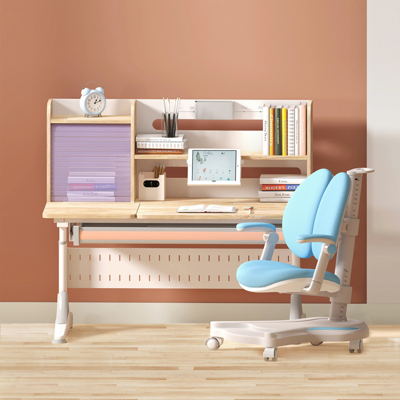 实木儿童学习桌小学生书桌家用写字桌可升降课桌桌椅套装组合1米2