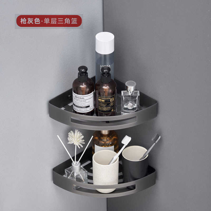 304不锈钢浴室角架收纳架卫生间转角架储物篮壁挂置物架三角架子