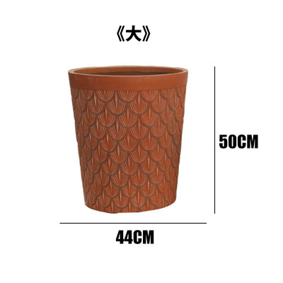 北欧浮雕花器复古轻奢玻璃钢花盆样板房售楼处酒店装饰绿植花盆