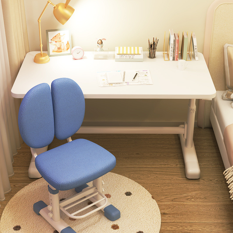 升降卧室简易书桌小学生课桌椅套装家用儿童学习桌桌子作业图自然