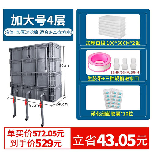 贝森bessn鱼缸过滤器周转箱过滤箱上置过滤鱼缸盒支架龟缸盒滤上