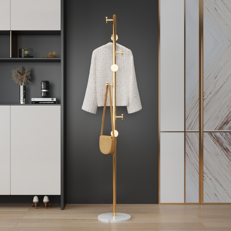 轻奢挂衣架落地衣帽架杆式卧室房间转角衣服挂架置衣架小型收纳架