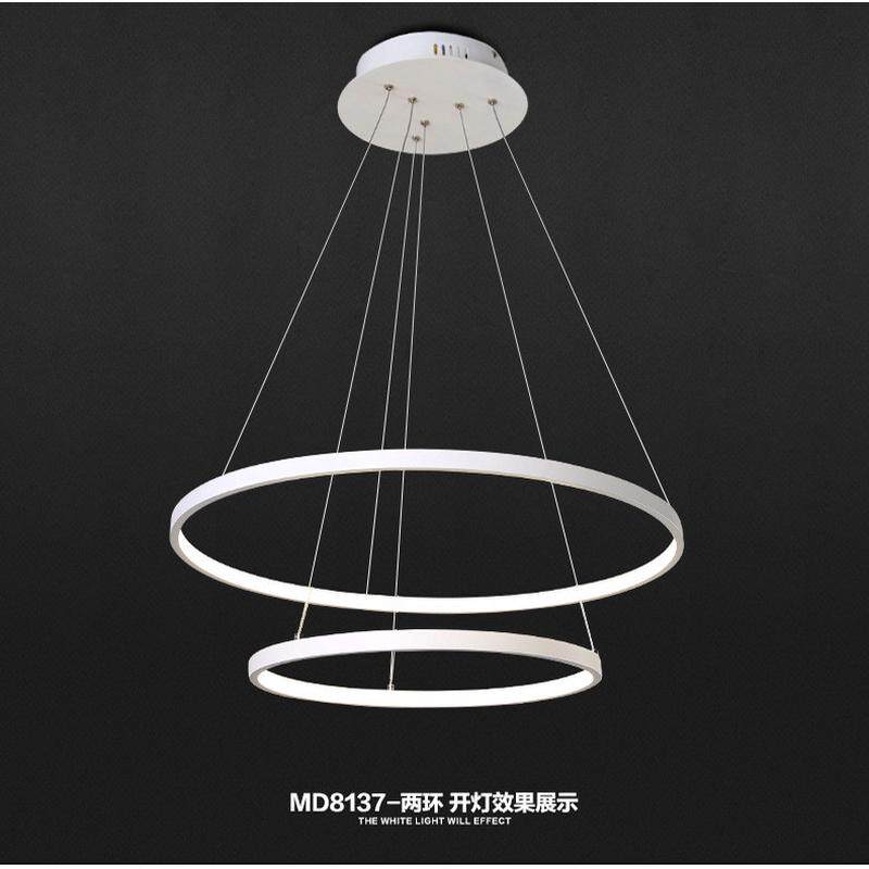 现代简约led圆圈创意艺术个性餐厅灯亚克力客厅卧室灯环形吊灯灯
