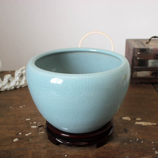 景德镇陶瓷缸碗莲花盆养鱼盆睡莲缸桌面鱼盆客厅荷花金鱼缸瓷盆缸