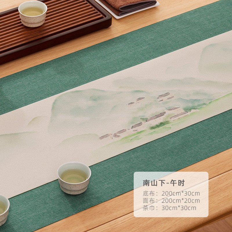 防水茶席新中式桌旗茶台桌垫禅意茶道布艺中国风棉麻茶道茶垫