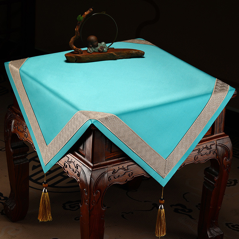 边柜盖布新中式几垫布茶台桌布小方几角客厅茶几盖巾床头柜装饰布