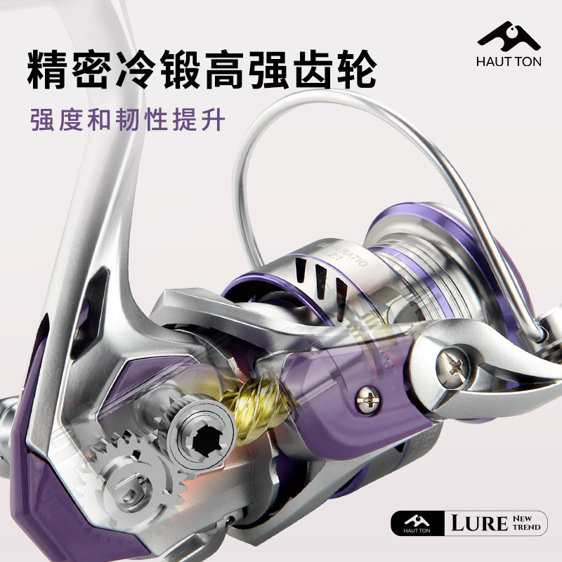 皓顿金属线temu远投轮微物路亚纺车轮批发4+1防炸线渔轮杯鱼轮yh