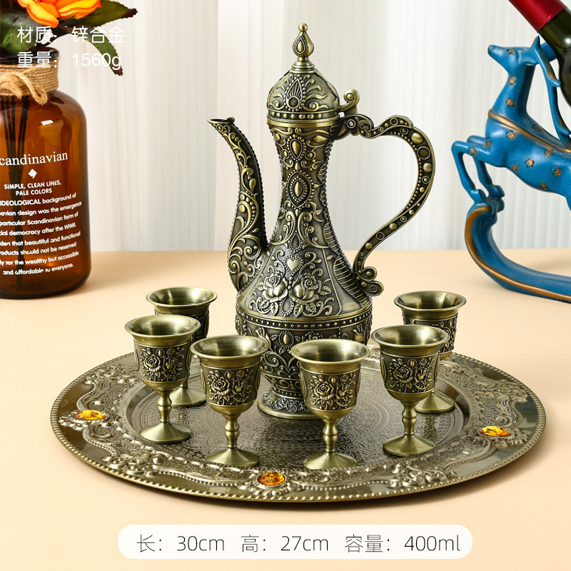 厂家直销欧式创意酒具套装仿古白酒醒酒器酒壶酒杯家用酒具摆件