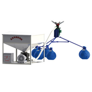 绿泉工贸投送投饲机投料速度快面积广风送风饲机