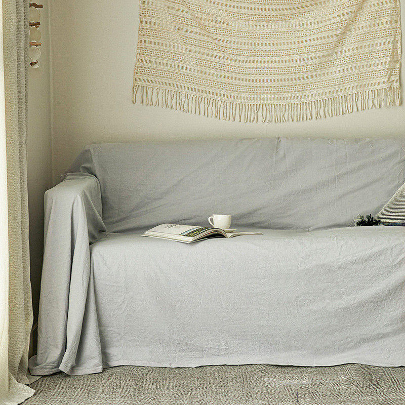 沙发盖布-夏季ins风沙发布垫布薄款北欧全盖白色沙发罩套盖巾日系