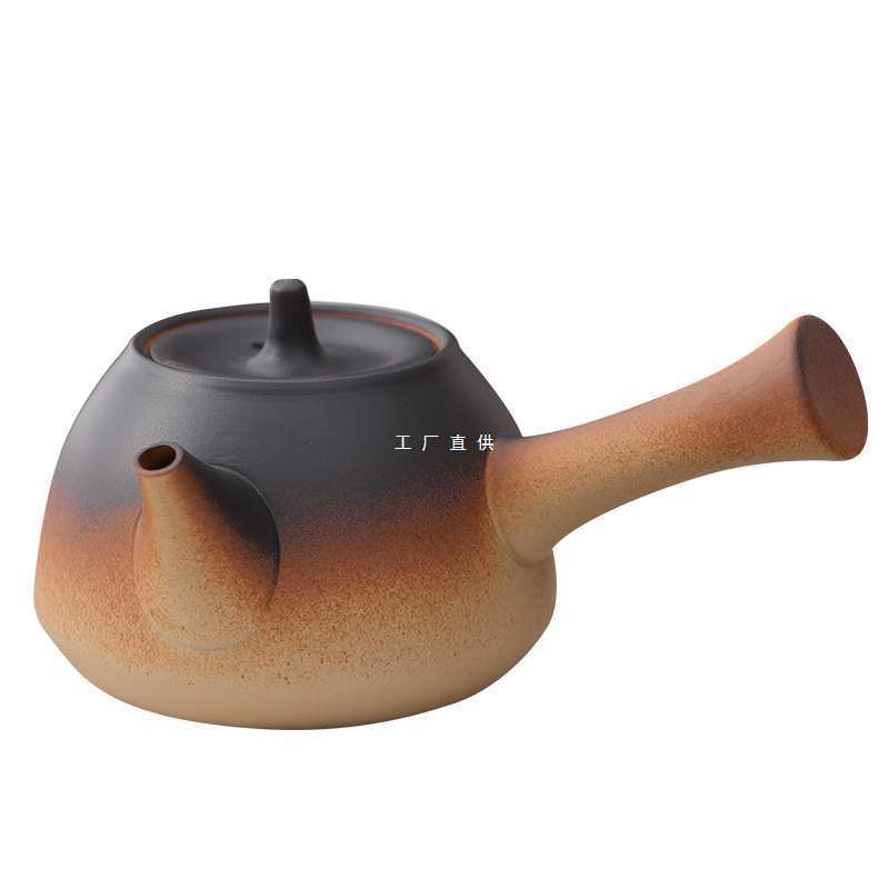 批发窑变煮茶壶紫砂陶壶电陶炉烧水壶侧把陶瓷泡茶蒸茶器批发