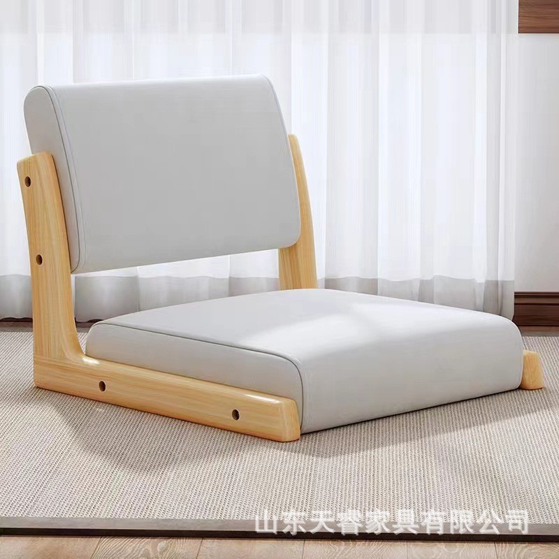 日式实木榻榻米座椅宿舍床上靠背垫实木飘窗无腿椅子简约懒人椅
