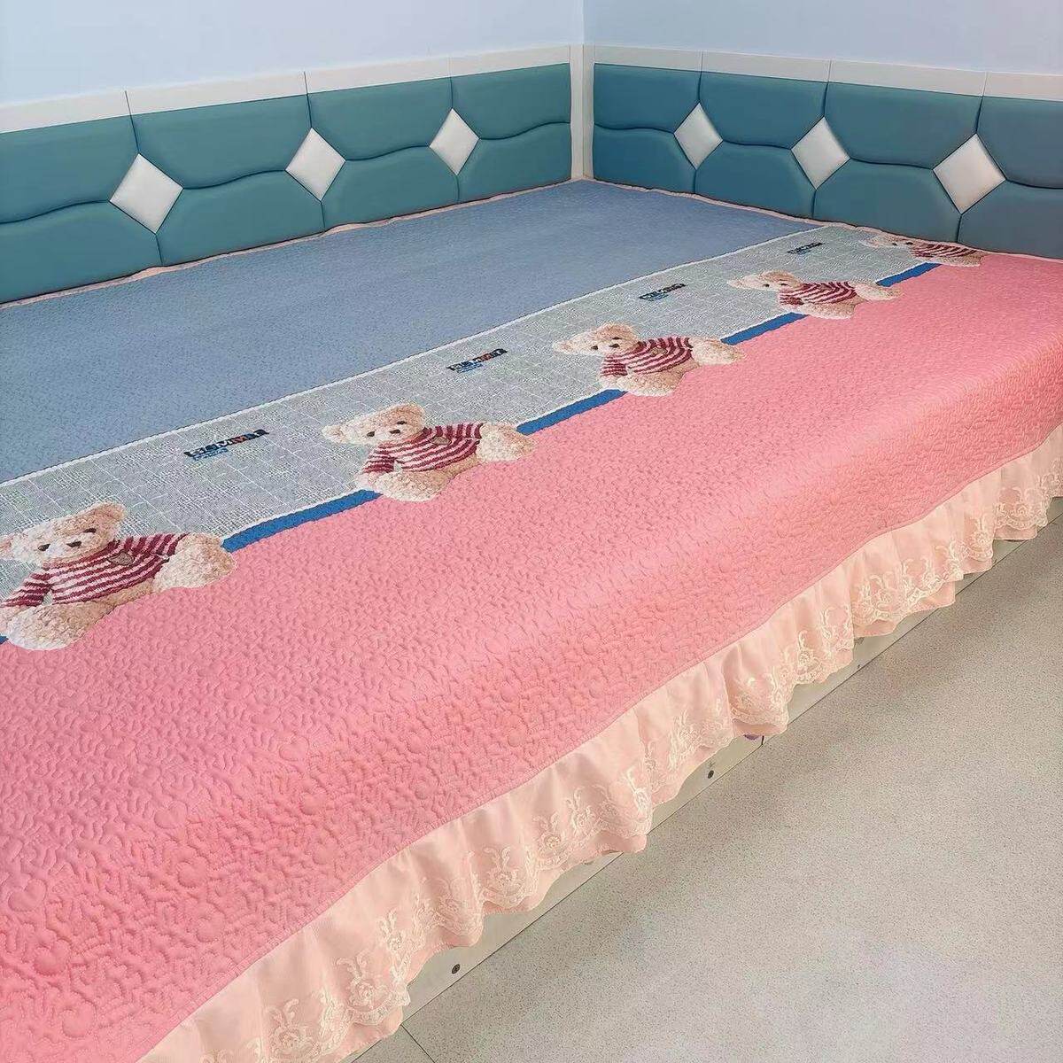 土炕床盖蕾丝四季通用榻榻米床盖炕裙农村大花边大炕炕垫抗铺垫