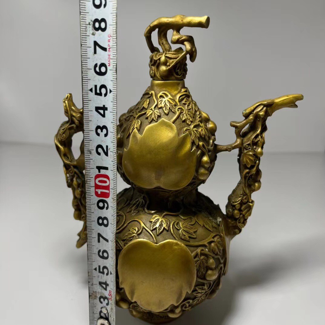 古董古玩批发老物件古铜黄铜酒壶藏壶茶壶提壶乡下收仿工艺品