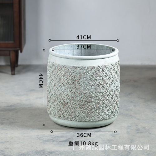 镁泥花盆复古艺术客厅商场室内外落地绿植盆栽特大型号北欧水泥盆