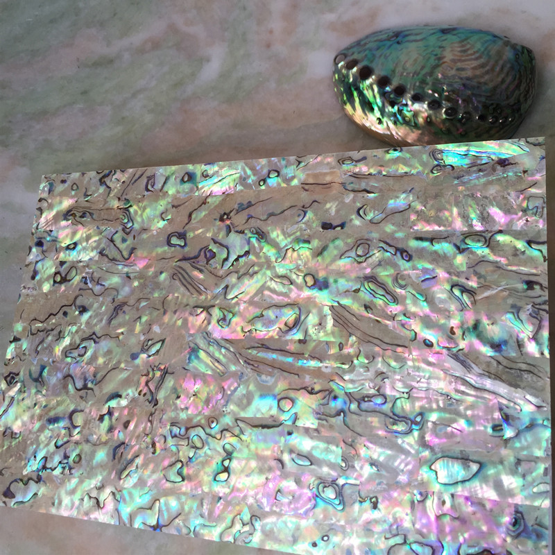 天然深西兰鲍鱼贝壳纸五彩粉绿贝壳薄片镶嵌螺钿雕花创意装饰材料