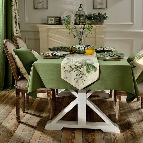 热销棉麻美式布艺桌布免洗酒店派对防烫防水桌旗茶几布