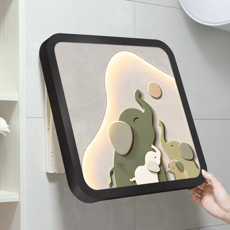 浴室收纳盒放干衣服折叠收纳柜防水卫生间置物架壁画放置挂画